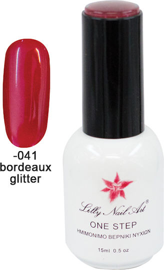 Ημιμόνιμο Μανό One Step 15ml Bordeaux Glitter 40504001-041