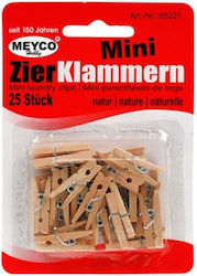 Eco-friendly Mini Wooden Pegs Set of 25