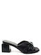 Noa Harmon Heel Leather Mules Black