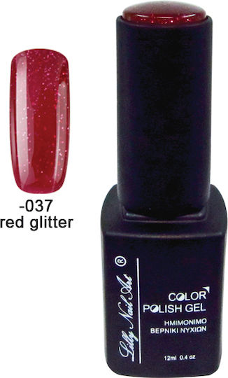 Ημιμόνιμο Τριφασικό Μανό 12ml Red Glitter 40504008-037