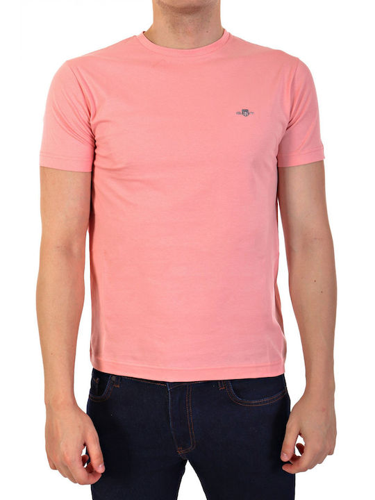 Gant Shield T-shirt Bărbătesc cu Mânecă Scurtă Pink