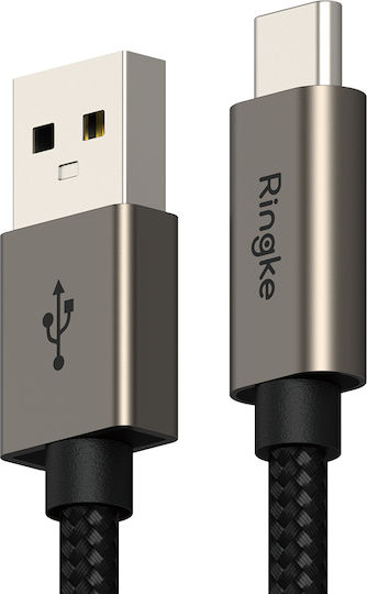 Ringke Regular USB 2.0 Cablu USB-C bărbătesc - USB-A 60W Negru 0.5m