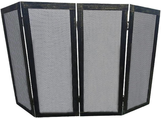 Klapakis Ecran de protecție pentru șemineu din metal cu 4 foi x Auriu