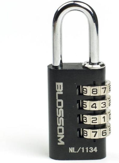Blossom Al11 Aluminium Vorhängeschloss Messing Kombination 20mm Black 1Stück