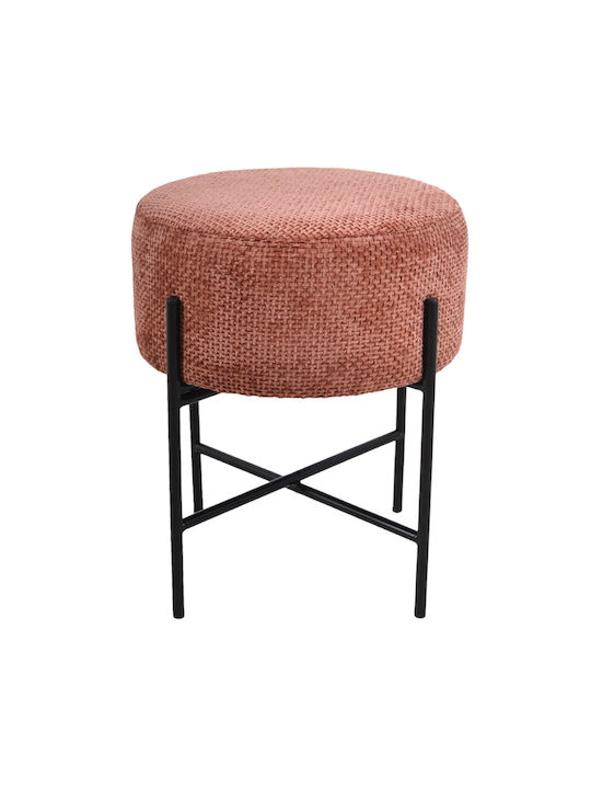 Stool For Living Room Upholstered with Fabric Orange 36x36x43cm