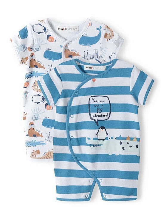 Minoti Baby Bodysuit Set Blue 2pcs