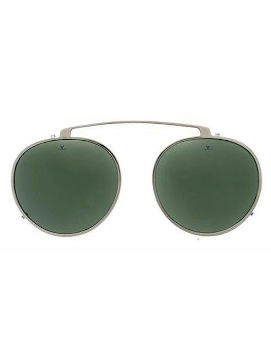 Men's Sunglasses with Metal Frame White/Green Mirror