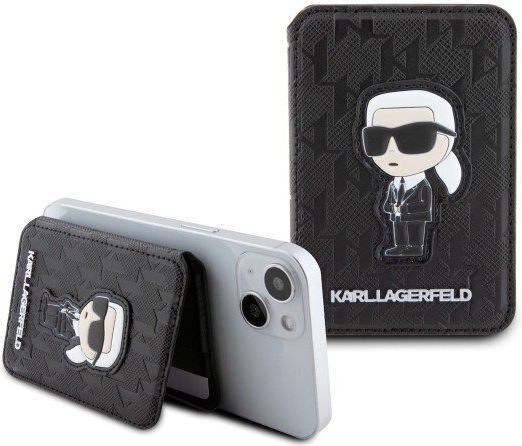 Karl Lagerfeld Magnetic Card Holder Magsafe Compatible Stand Function Black
