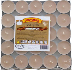 MamaMia Tealights with Scent Cinnamon 25pcs