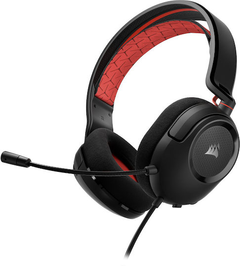 Corsair HS35 V2 Over Ear Gaming Headset with 3.5mm Connection Red for PC / PS4 / PS5 / XBOX