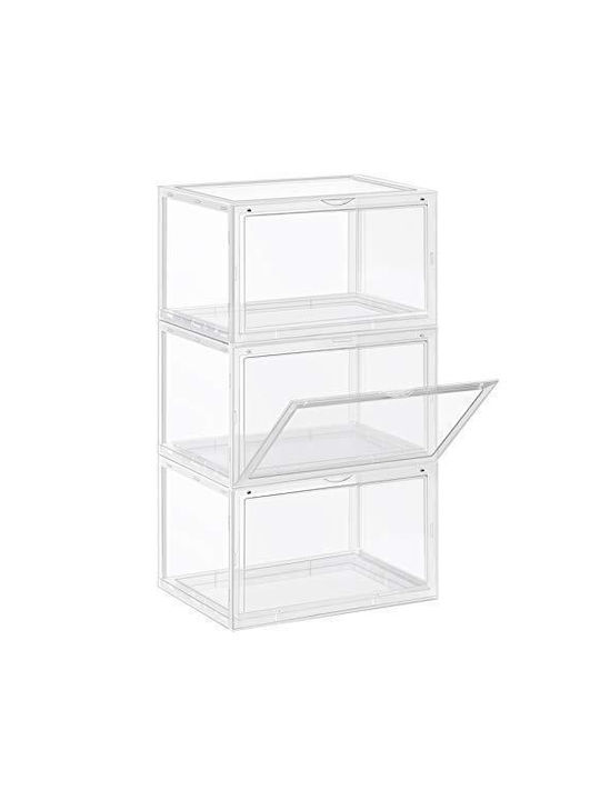 Plastic Shoe Organizer Transparent 33.5x25.5x19cm LSP03CW