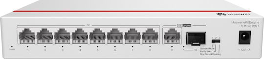 Huawei eKitEngine S110-8T2ST Unverwaltet L2 Switch mit 8 Ports Gigabit (1Gbps) Ethernet und 1 SFP Port