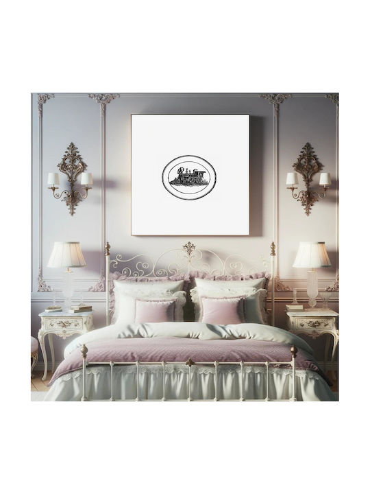 Steam Engine Train Stamp Design From Painting o...
