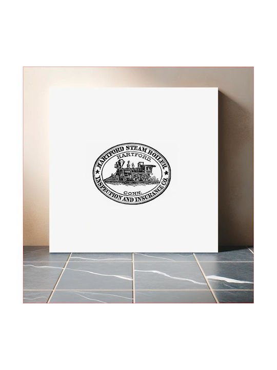 Steam Engine Train Stamp Design From Картина на Платно 120x120см