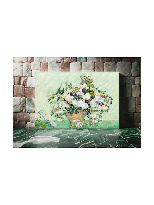 Roses 1890 Painting Copy of Van Gogh on Canvas 65x40cm