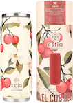 Estia Travel Cup Save the Aegean Sticlă Termos Oțel inoxidabil SAKURA WHISPER 500ml cu Paie