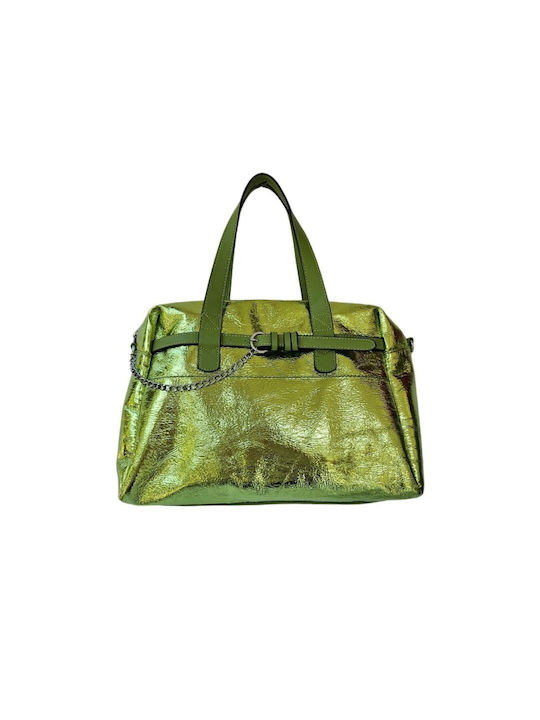 MI-TU Exclusive Μεταλιζέ Women's Bag Shoulder Green