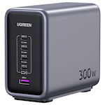 Ugreen Βάση Φόρτισης GaN με Θύρα USB-A και 4 Θύρες USB-C 300W Power Delivery σε Μαύρο χρώμα (Nexode)