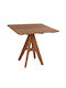 Garten- und Terrassentisch für Kleine Außenbereiche aus Teak Leo 80x80x75cm