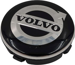 Wheel Center Cap Volvo with 64mm Internal Diameter Black 1pc