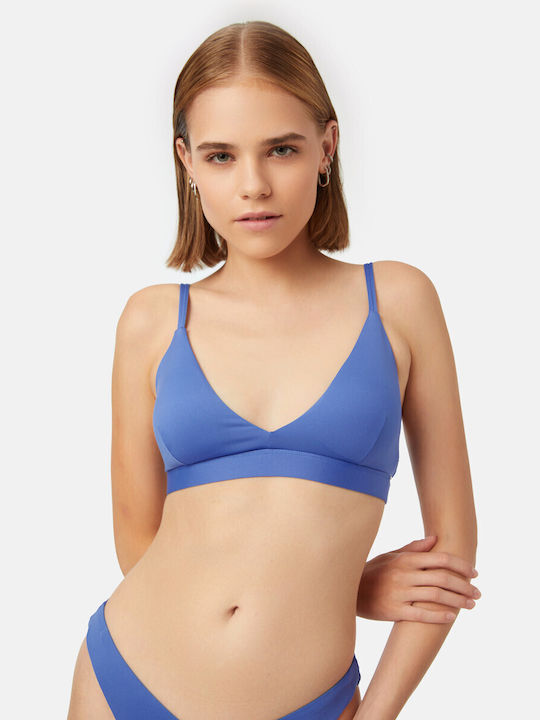Minerva Padded Bikini Bra with Adjustable Straps Blue