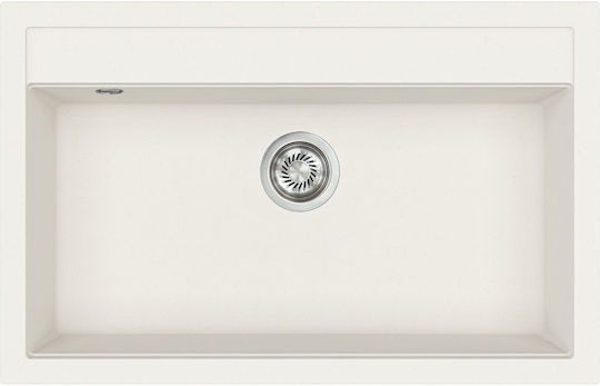 Quadro SQQ103 Drop-In Kitchen Sink Made of Liquid Granite L79xW51cm White