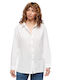 Flash W D4 Ovin Longline Beach Shirt Women's Long Sleeve Shirt White