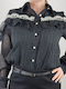 Langärmelig Damen Hemd Color Black