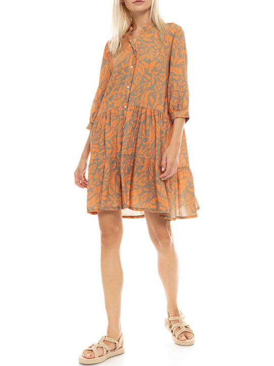 Pink Label Damen Mini Kleid Strand Orange