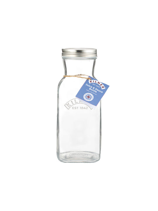 KIlner Bottle Water Glass with Screw Cap Transparent 1000ml