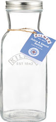 KIlner Бутилка Water Стъкло с винтова капачка Прозрачен 1000мл