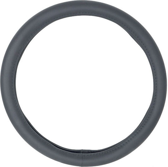 Onyx Car Steering Wheel Cover with Diameter 38cm Gray with Gray Stitching