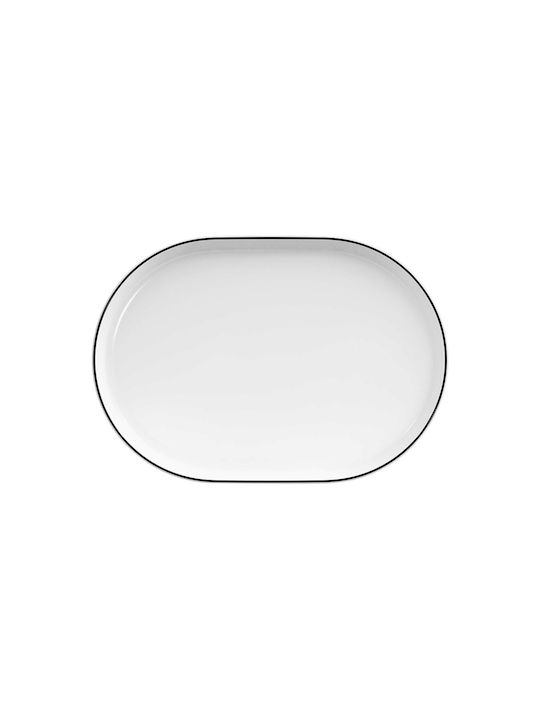 Ready Serving Platter Oval made of Porcelain Black 34x23cm
