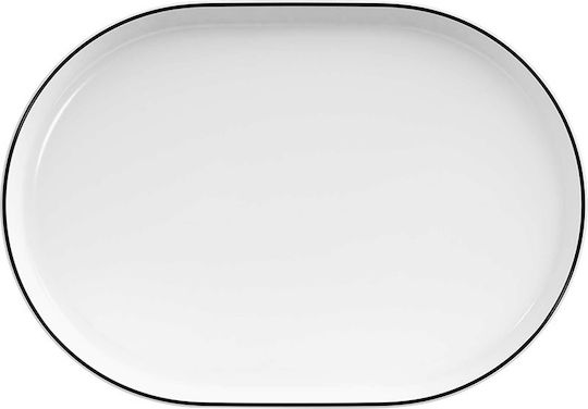 Ready Servierplatte Oval aus Porzellan Schwarz 34x23cm 1Stück