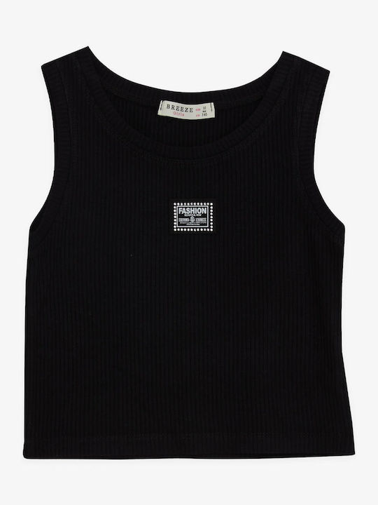 Trendy Shop Crop Top pentru copii Fără mâneci Negru