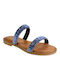 Myconian Greek Sandal Women's Flat Sandals in Blue Color