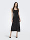 Life Sommer Midi Damenkleid Schwarz