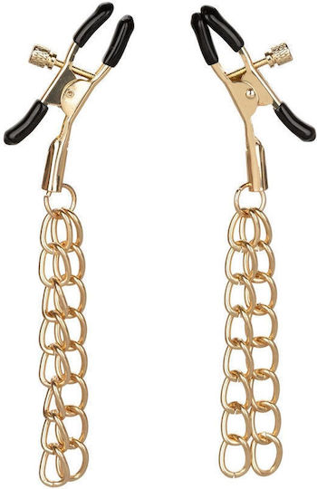 Nipple Clamps Bdsm Erotic Jewelry Ride Em Denim Nipple Clamps Gold