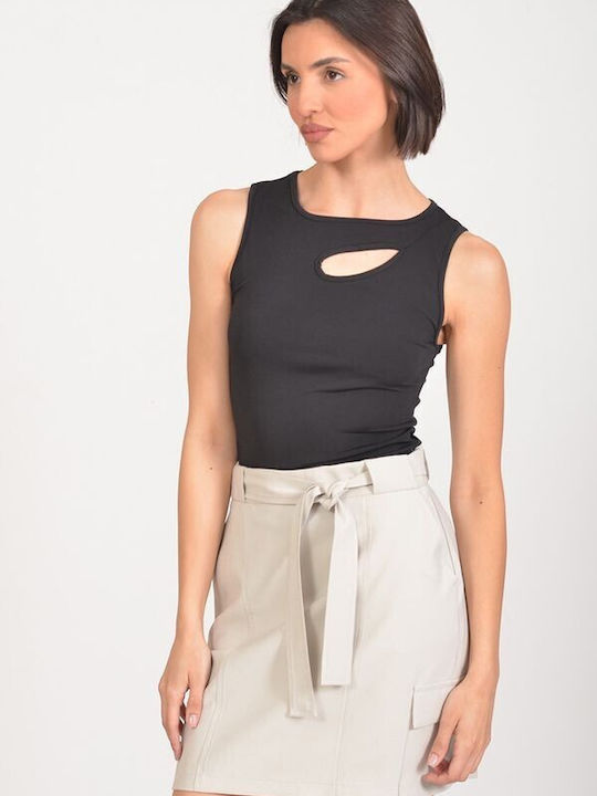 Tweet Love Sleeveless Black Blouse