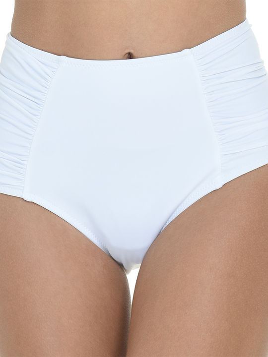 MiandMi Bikinihosen Boxer Hohe Taille Weiß