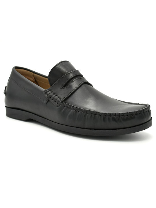 Member Shoes Men's Leather Moccasins Black