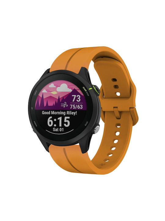 Garmin Forerunner255 22mm Loop Silicone Watch Band Amber Yellow