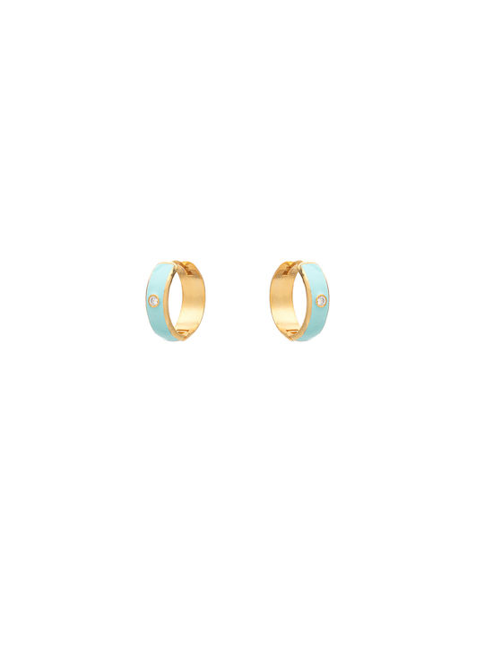 Turquoise Zircon Hoop Earrings