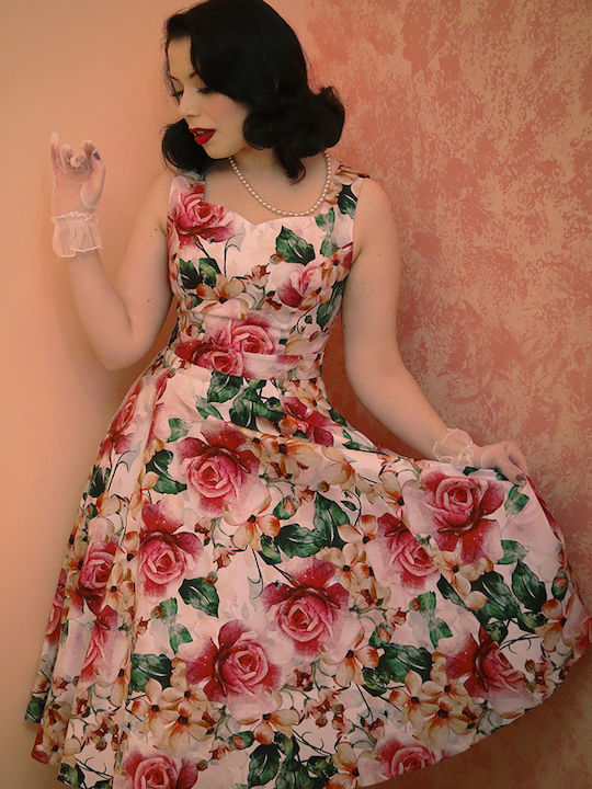 Vintage Maxi Kleid Blumen