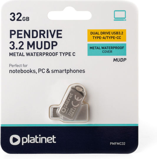 Platinet 32GB USB 3.2 Stick με σύνδεση USB-A & USB-C