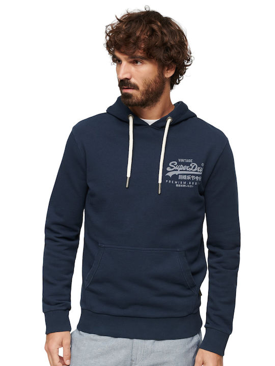 Superdry Men's Sweatshirt with Hood Blue