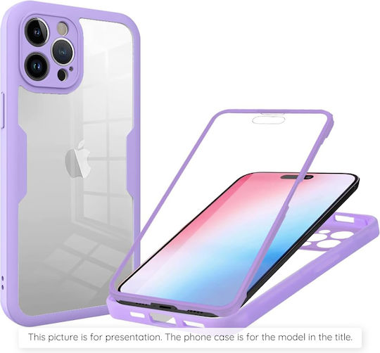 Techsuit ColorVerse 360 Vollschutz Gehärtetes Glas Set mit gehärtetem Glas Lila (Xiaomi Redmi 13C 4G)