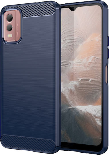 Techsuit Carbon Back Cover Silicone Blue (Nokia C32)