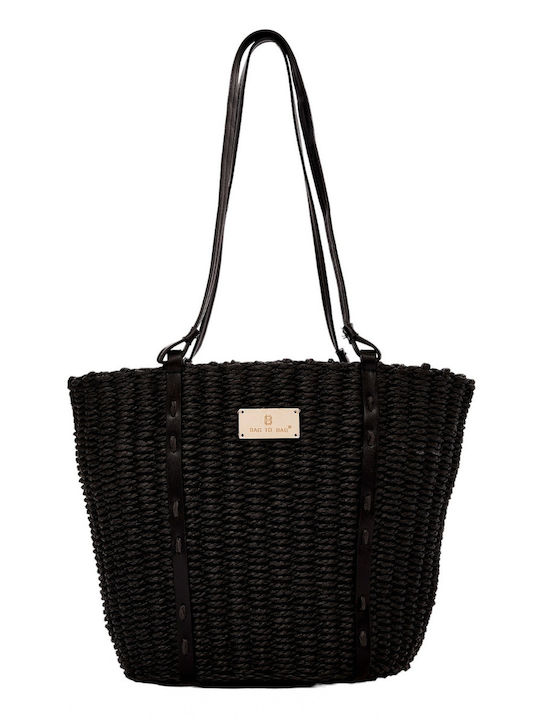 Bag to Bag Ψάθινη Damen Tasche Schulter Schwarz