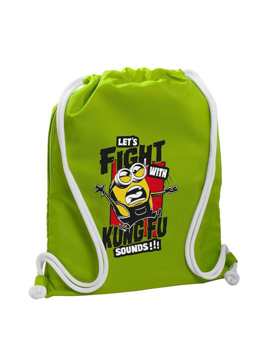 Koupakoupa Minions Let's Fight With Kung Fu Sounds Gym Backpack Green